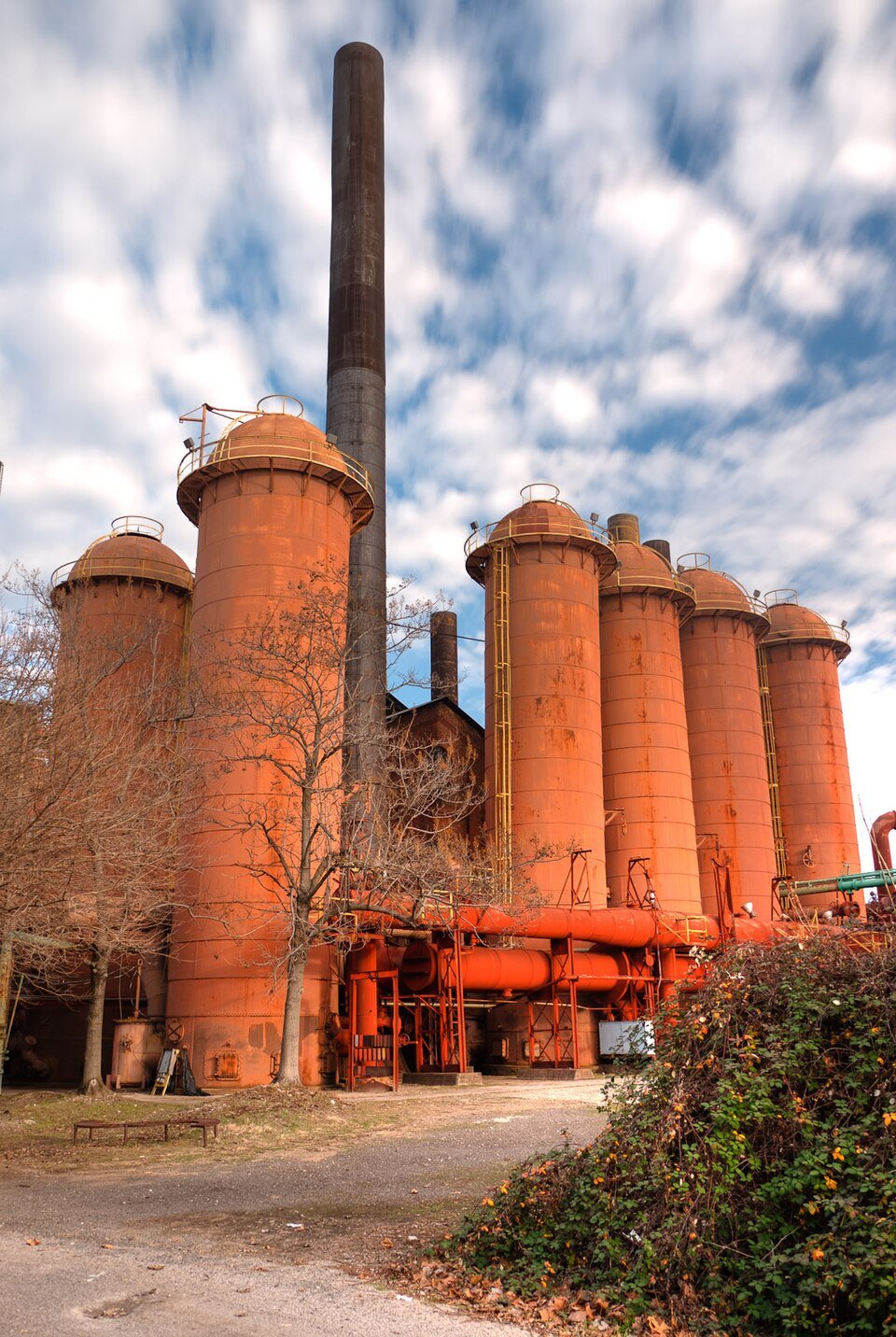 Regeneradores Cowper na Sloss Furnaces, cilindros altos da usina de alto-forno