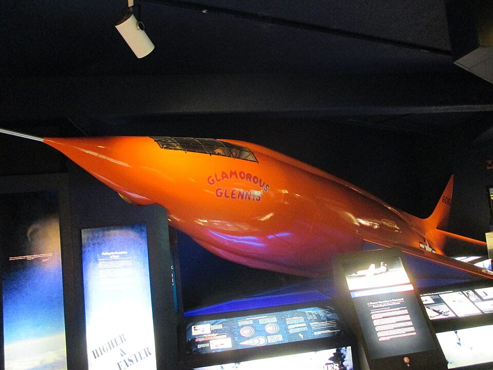 Replica of the Bell X-1 Glamorous Glennis on display