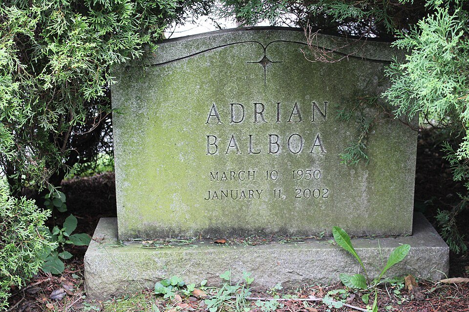 Lápida de Adrian Balboa, utilería de las películas de Rocky