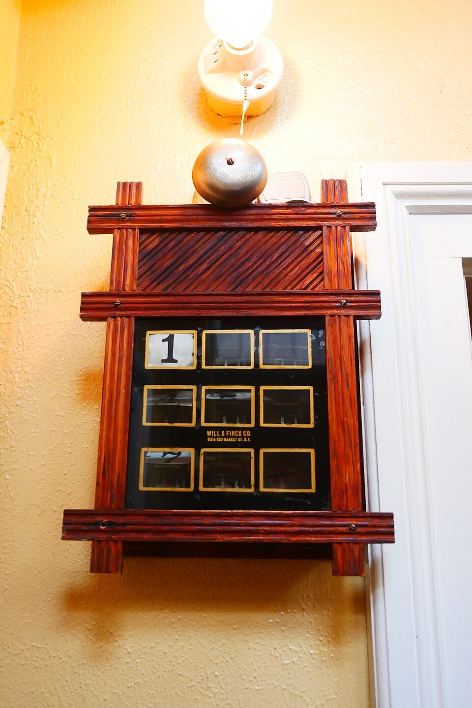 An annunciator, the early intercom used to call servants