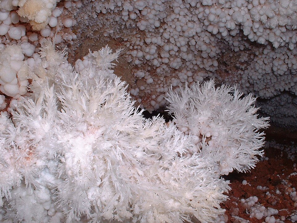 Frostwork and cave popcorn formations inside Wind Cave